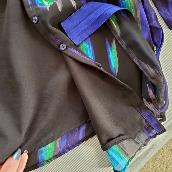 Kirna Zabete shirt/dress size Small, black blue - Picture 5 of 7